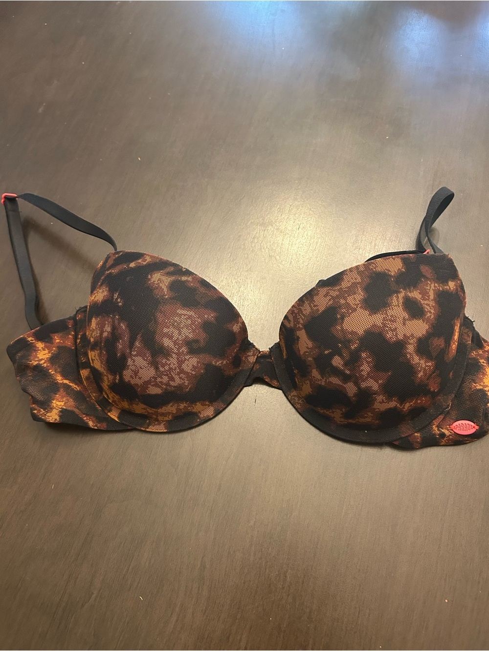 Women's parade leopard Push-Up Bra - Black & Brown